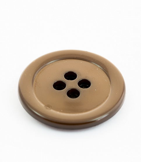 Clown Button 4 Hole Size 54L x10 Brown - Click Image to Close